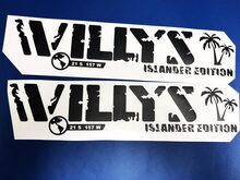 2x Jeep Wrangler Willys islander Hood Decal Stickers gráficos 3