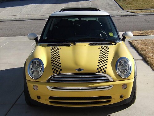 Calcomanías de Vinilo de Rayas a Cuadros para Capó para Mini Cooper 2002-2004