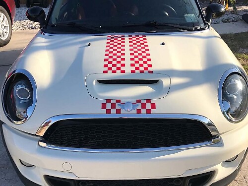 Calcomanías de vinilo con rayas a cuadros 2 para Mini Cooper Clubman 2008-2013