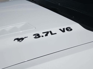 2011-2020 Ford Mustang 3.7 V6 con Pony Hood Calcomanías Calcomanías de vinilo Juego de 2