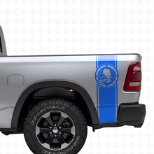 Juego de Vinilos de Rayas Laterales Traseras con Calavera Metal Mulisha para Camionetas Pickup_2