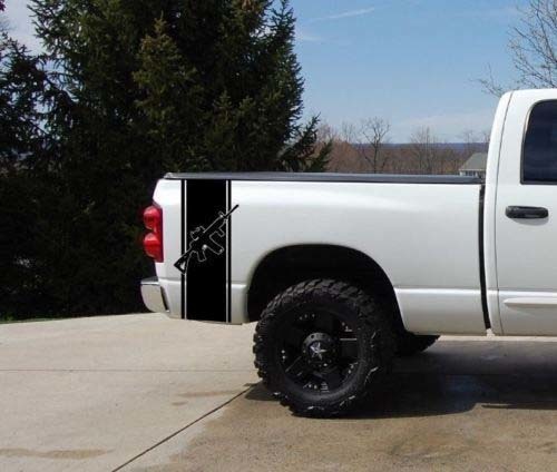 AR15 Pickup Truck Bed Stripe Sticker Calcomanía Set (2) Chevy Dodge Nissan Toyota Ford GMC
