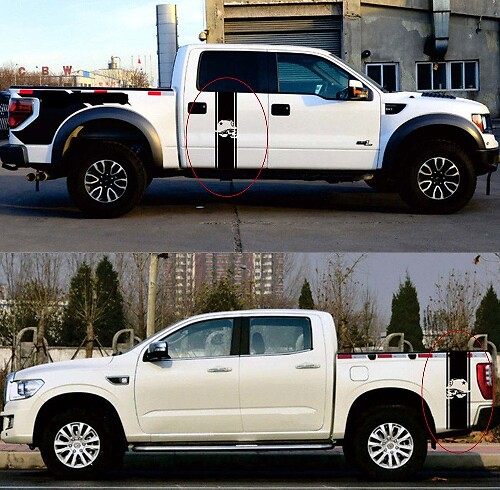 2 pegatinas de vinilo con diseño de calavera a rayas para cama de camión para Chevy GMC