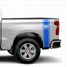 Juego de calcomanías de vinilo con líneas de contorno del logo Chevrolet para la parte trasera de camionetas Chevy_2