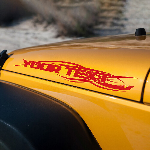 Texto personalizado con adhesivo de vinilo para capó con patrón tribal para Jeep Wrangler 1997-2018