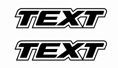 TEXT Outline Block Lettering Pair Universal Adhesivo de vinilo para Ford F-150 2009-2017