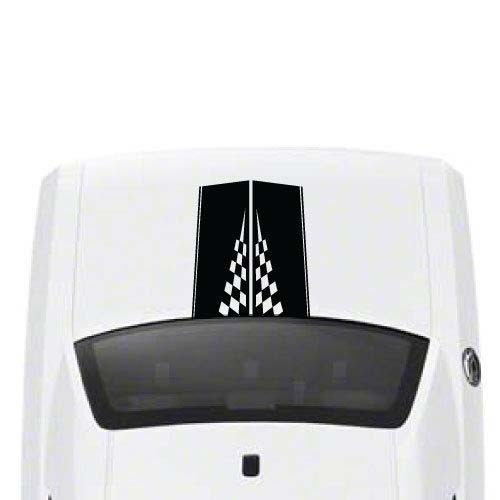 Dodge Challenger Calcomanía gráfica de vinilo trasero Opciones de calcomanía de capó de carrera a cuadros