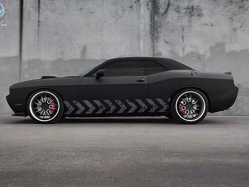 Pegatina adhesiva lateral de vinilo con rayas en estilo flechas desgastadas para Dodge Challenger