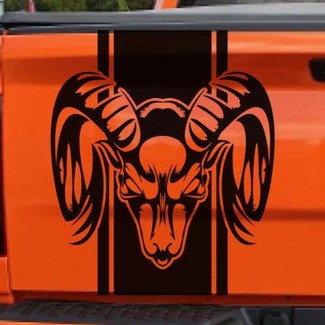 Dodge Ram Stripe Logo calcomanía gráfica pegatina lado trasero camión vinilo calavera cama coche