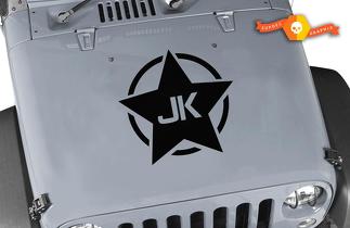 Calcomanía de vinilo de estrella del ejército pegatina EE. UU. Militar Jeep jku jk Wrangler Hood negro mate