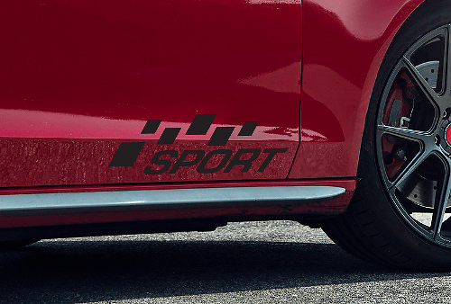 Adhesivo Vinilo Lateral de Bandera a Cuadros Deportiva para Coches
