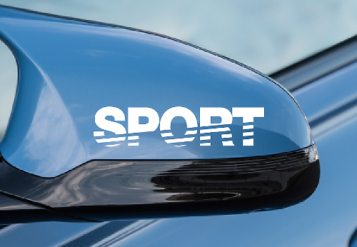 Kit de calcomanías de vinilo con letras deportivas para espejos de coches