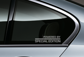 POWERED By Special Edition SILVER - Calcomanía adhesiva Vinilo Racing Stripe Car emblem