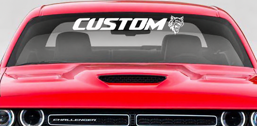 CUSTOM Cat Banner — Pegatina de vinilo (parabrisas) para Dodge Challenger Hellcat