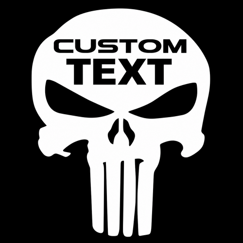 CUSTOM TEXT Long Tooth Skull Capó Adhesivo de vinilo para Dodge Ram 1500