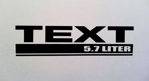 Vinilo de letras personalizadas de texto para motor de 5,7 litros para Dodge Ram Challenger Charger Magnum Plymouth