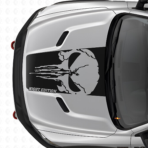 Calcomanía de Vinilo Capó Edición Nocturna Cráneo Castigador para Dodge Ram