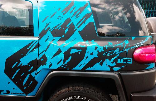 Adhesivo de Vinilo para Salpicaduras de Barro Trasero Lateral para Toyota FJ Cruiser (Un Lado)