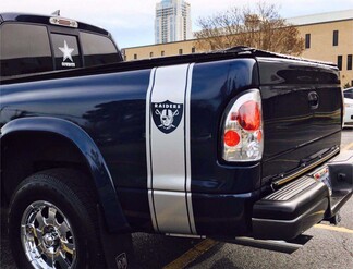 Calcomanías de vinilo X2 Truck, rayas adhesivas Dodge Ram mopar NFL hemi Oakland Raiders