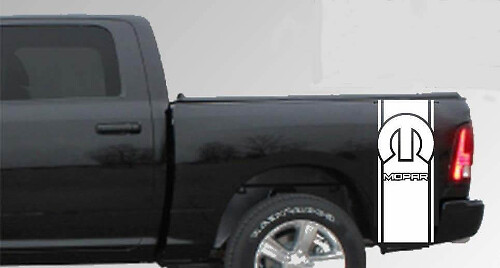 Vinilo adhesivo con rayas laterales traseras con logo Mopar para Dodge Ram 1500 2500 3500