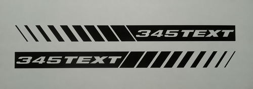 345 Hemi Style Custom TEXT Linear Stripes — Adhesivo de vinilo (capó) para Dodge Charger