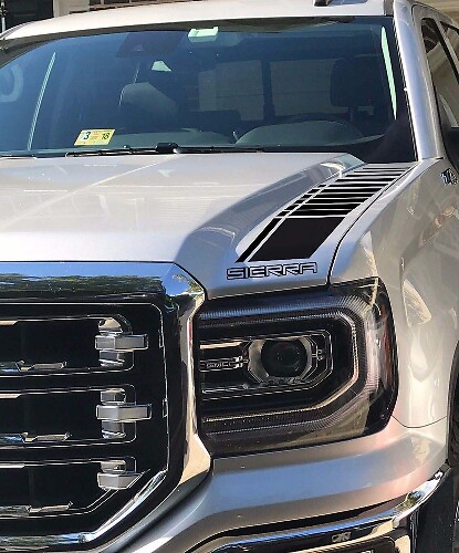 Kit de vinilo con franjas de capó a cuadros para GMC Sierra