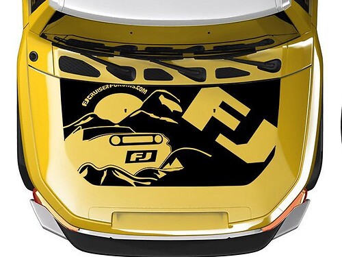 Pegatina de vinilo estilo montaña para capó para Toyota FJ Cruiser