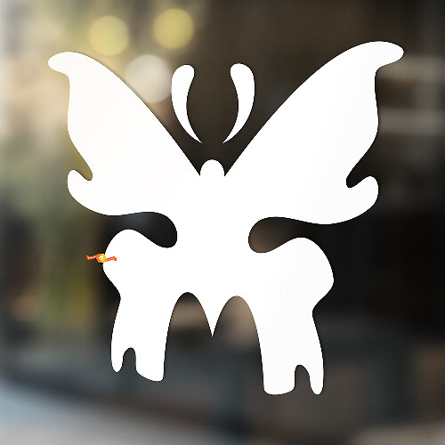Pegatina adhesiva universal de vinilo con silueta de mariposa