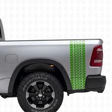 Juego de pegatinas de vinilo con dibujo de neumáticos para el lateral de la caja de camión Dodge Ram 2009-2018_3