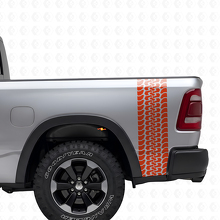 Juego de pegatinas de vinilo con dibujo de neumáticos para el lateral de la caja de camión Dodge Ram 2009-2018_4