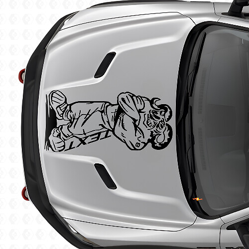 Vinilo adhesivo personalizado para capó Gangster Rebel V8 con texto personalizado para camión Dodge Ram