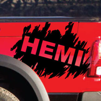 Hemi Dodge Ram Calcomanía de vinilo desgastado Portón trasero Camión SUV Vehículo Gráfico Pickup