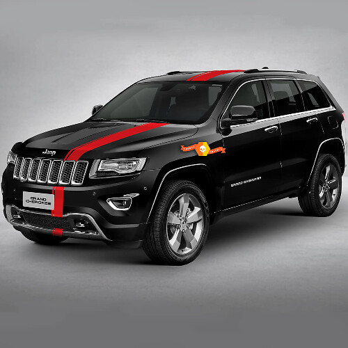 Kit de adhesivos de rayas rally con desplazamiento de 6 pulgadas para Jeep Grand Cherokee