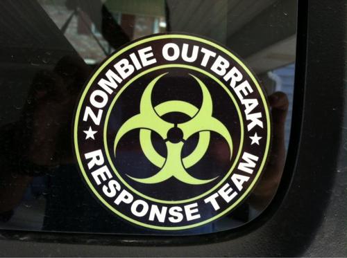 Jeep Rubicon Wrangler Zombie Outbreak Response Team Wrangler Calcomanía