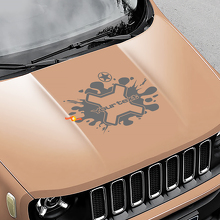 Jeep Renegade Logo Splash Army Star Grunge gráfico vinilo calcomanía pegatina capó lateral 2
