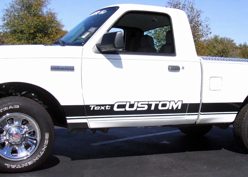 Par de franjas personalizadas adhesivo vinilo para paneles laterales Rocker para Ford Ranger