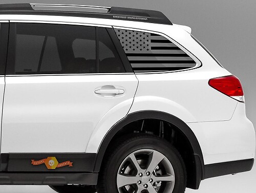 Calcomanías de vinilo para ventana trasera lateral con bandera de EE.UU. para Subaru Outback