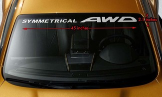 SUBARU SYMMETRICAL AWD Parabrisas Banner Calcomanía de vinilo de larga duración 45x2