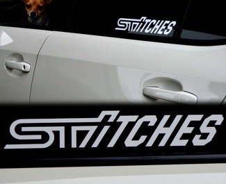 Calcomanía Subaru STI pegatina STITCHES vinilo ventana emblema insignia logotipo incrustación superposición