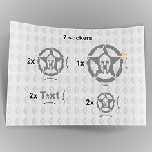 7x Jeep Spartan STAR calcomanía pegatinas capó puerta guardabarros TJ JK CJ YJ JL rubicon 2