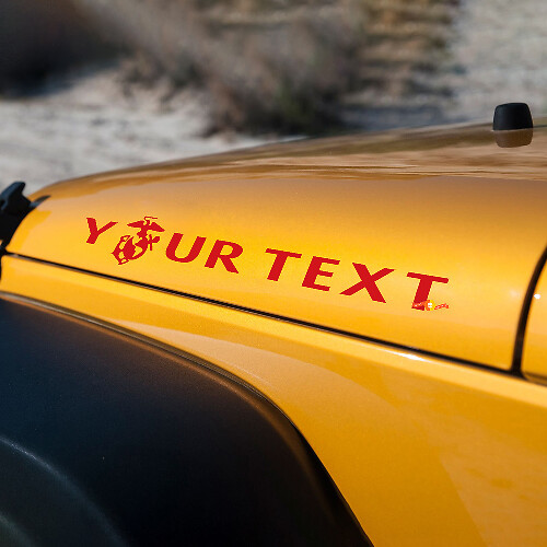 Jeep WRANGLER USMC Rubicon Hood Decal Sticker Sahara Willy Veteran Marine Nuevo