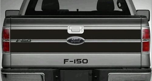 Vinilo adhesivo de franjas negras de estilo blackout para portón trasero doble de camión Musclecar 2009-2014