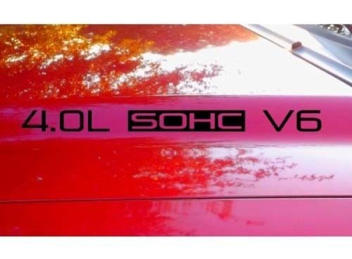 Calcomanía para capó x2 4.0L SOHC V6 texto adhesivo emblema logo 4.0 V4