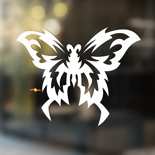 Mariposa con Líneas Marcadas Pegatina Universal de Vinilo