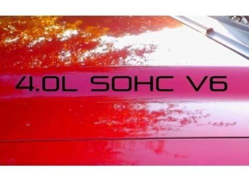 Juego de calcomanías de vinilo para capó 4.0L Sohc V6 para coches
