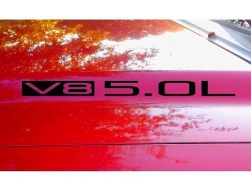 Calcomanía para capó x2 V8 5.0L texto adhesivo emblema logo 5.0 V4