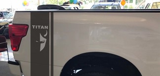 2 Calcomanías laterales de vinilo de camión rayas Nissan Titan gráficos 5.6 logo nismo sport