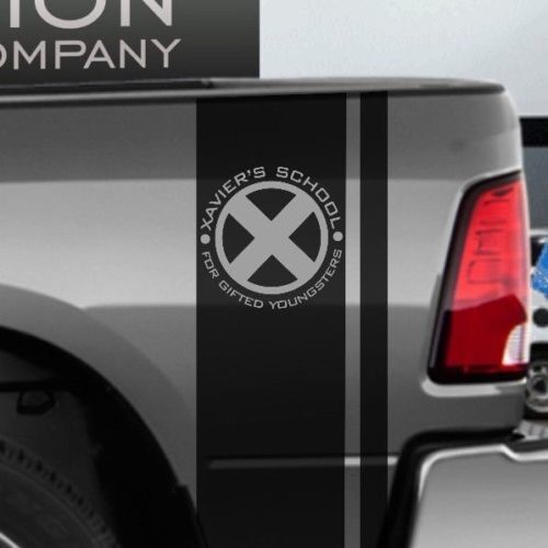 Hemi Dodge Ram RT Vinilo Side Stripes X-Men Xavier School logo Comics superhéroes