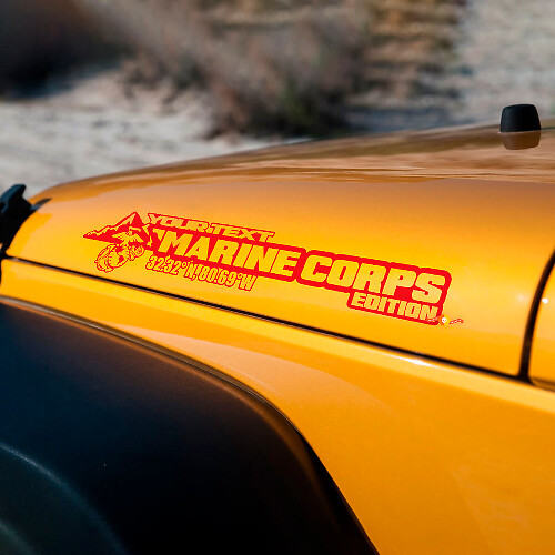 Juego de pegatinas de vinilo personalizadas edición Cuerpo de Marines para capó lateral de Jeep Wrangler