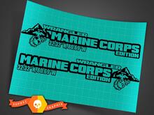 Adhesivo gráfico de vinilo para capó lateral Marine Corps USMC para Jeep Wrangler 27 x 5 pulgadas
 2